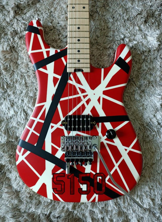 *SOLD* EVH 5150 Striped Series Red/Black/White Made in Mexico