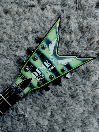 Dean Dime Razorback Bumblebee Slime Green Signature Guitar with Hard Case (FREE SHIPPING)