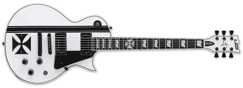 ESP LTD Iron Cross James Hetfiled Signature Electric Guitar - SNOW WHITE W/ BLACK STRIPES (FREE SHIPPING)