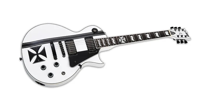 ESP LTD Iron Cross James Hetfiled Signature Electric Guitar - SNOW WHITE W/ BLACK STRIPES (FREE SHIPPING)