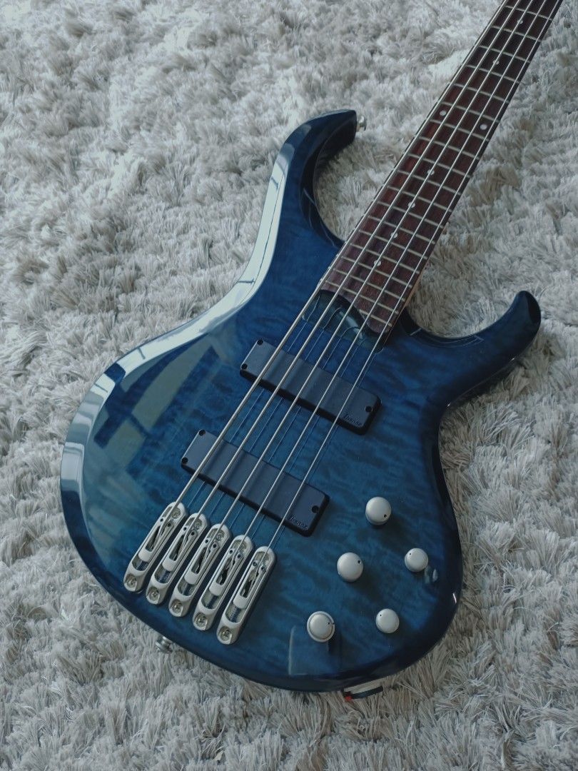 *SOLD* Ibanez BTB 5-string Active Bass Guitar Blue Made in Korea with Padded Gig Bag