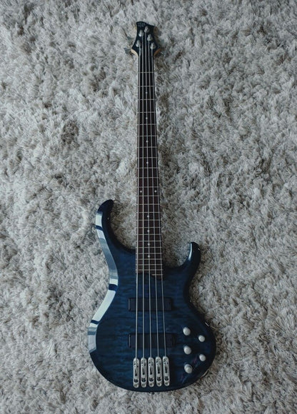 *SOLD* Ibanez BTB 5-string Active Bass Guitar Blue Made in Korea with Padded Gig Bag