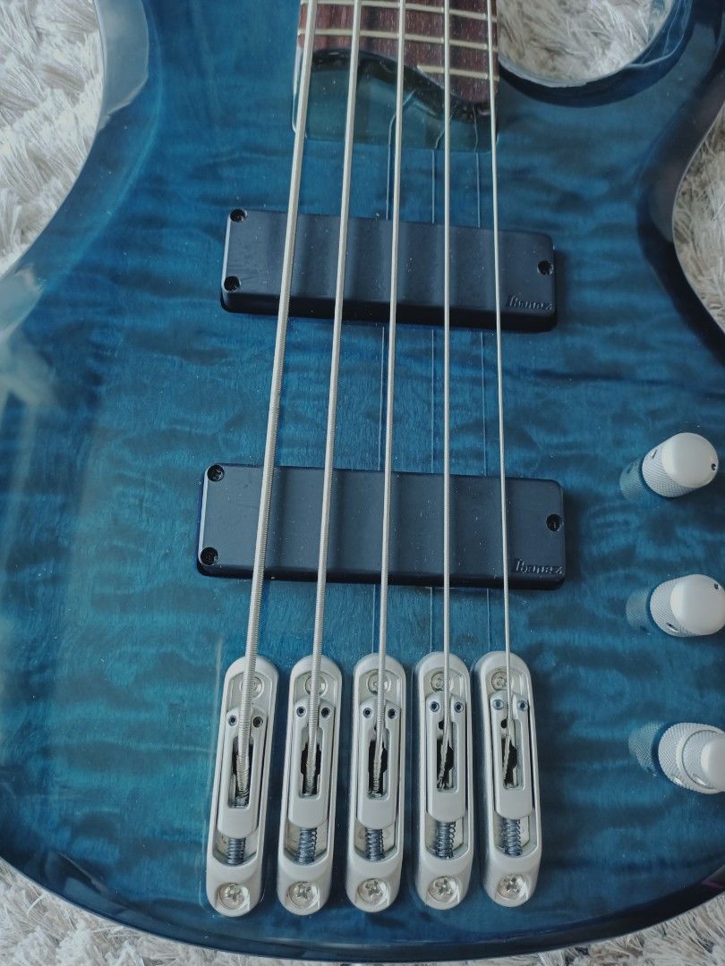 *SOLD* Ibanez BTB 5-string Active Bass Guitar Blue Made in Korea with Padded Gig Bag