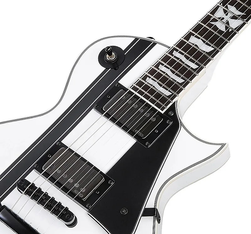 ESP LTD Iron Cross James Hetfiled Signature Electric Guitar - SNOW WHITE W/ BLACK STRIPES (FREE SHIPPING)