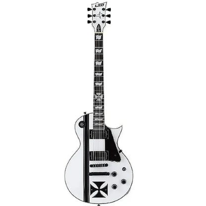 ESP LTD Iron Cross James Hetfiled Signature Electric Guitar - SNOW WHITE W/ BLACK STRIPES (FREE SHIPPING)