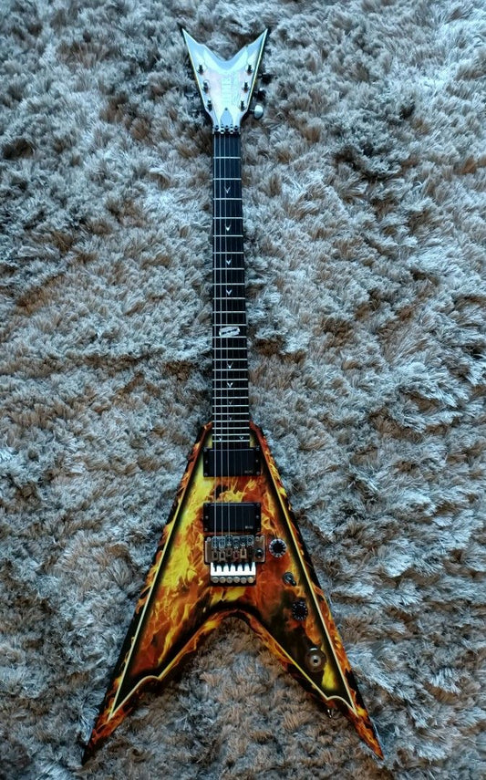 *SOLD* *Rare* Dean Dimebag Darrell Razorback V 255 Explosion Signature Electric Guitar (FREE SHIPPING)